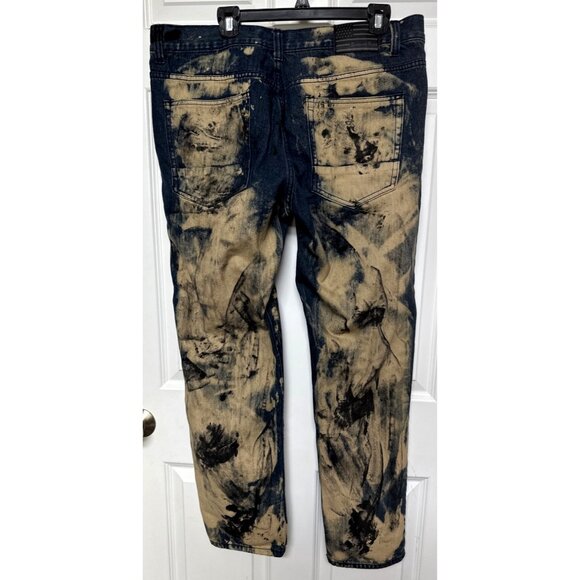 Diamond Stash Destroyed Acid Wash Distressed Jeans Size 38 Men"s Biker - Picture 5 of 7